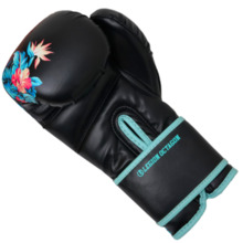 Rękawice bokserskie damskie Legion Octagon Flower - black/sea green