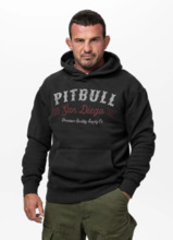 Bluza męska z kapturem washed PIT BULL "STRENGTH & RESPECT" - ciemny grafitowy