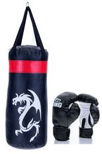 Boxing set for children - 40 cm bag and Ring gloves - black