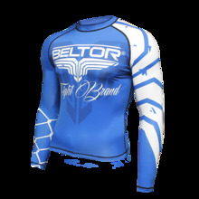 Rashguard długi rękaw Beltor "Predator" Fight Brand kompresyjny - niebieski/biały
