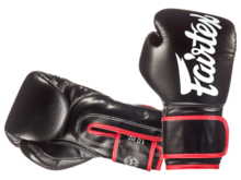 Boxing gloves FAIRTEX FAIRTEX BGV14 (black / red piping) "Microfiber"