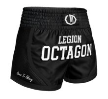 Spodenki Kickboxing/Muay Thai Legion Octagon Kevlar PREMIUM black/white