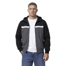 PIT BULL "2 Color Longwood" Men's Hooded Transitional Jacket - Black/Off-White/Gray