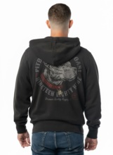 Bluza rozpinana z kapturem PIT BULL Washed "STRENGTH & RESPECT" - ciemny grafit