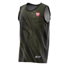 Tank top koszykarski męski Extreme Hobby "POLSKA ULTIMATE" - khaki