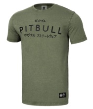 Koszulka męska Pit Bull Denim Washed Bravery - oliwkowa
