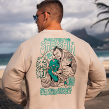 Bluza bez kaptura Crewneck Ground Game "Fukutsu" - beżowy