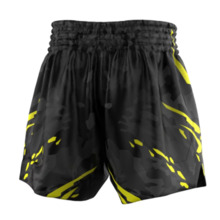 Spodenki muay thai Extreme Hobby | BLACK PANTHER - czarny/żółty