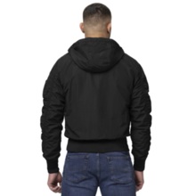 PIT BULL "HOOPER" transitional bomber jacket with hood - black