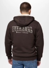 Bluza rozpinana z kapturem PIT BULL "RUFFIN DETROIT" - ciemny brązowy
