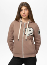 Women&#39;s zip-up hoodie PIT BULL &quot;RUFFINA PB&quot; - chocolate mousse