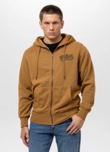 PIT BULL Men&#39;s Hoodie with Zipper Washed &quot;MULTISPORT&quot; - Honey