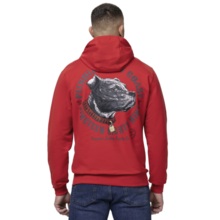Bluza męska z kapturem PIT BULL "STRENGTH & RESPECT" - czerwony