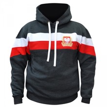Patriotic sweatshirt with hood stripes Aquila &quot;Polska&quot; - graphite