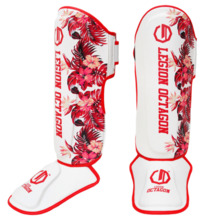 Legion Octagon Shin/Foot Protectors Flower white/red