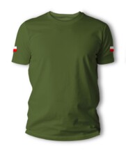 TigerWood T-shirt with the Polish Flag on the sleeves - green