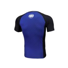 Rashguard PIT BULL short sleeve "Chest Logo" - niebieski