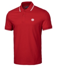 Polo Koszulka PIT BULL Regular Logo Stripe '21 - czerwona