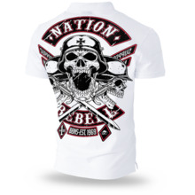 Dobermans Aggressive Polo Shirt "Nation Rebell TSP184" - White