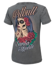 Women&#39;s T-shirt PIT BULL Women&#39;s T-shirt Denim Washed Santa Muerte - graphite  