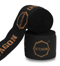 Fightgear Supreme Printed Octagon 3m Boxing Wraps - Black/Gold