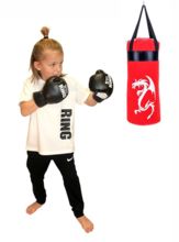 Zestaw bokserski dla dzieci worek 40 cm i rękawice Ring - czerwony