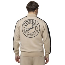 Bluza rozpinana Oldschool PIT BULL "SAN DIEGO CA" - piaskowy