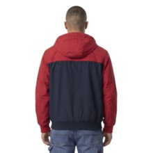 Men's PIT BULL "2 Color Longwood" Hooded Transitional Jacket - Red/Off-White/Navy