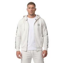Bluza męska rozpinana z kapturem PIT BULL "TAPE PARKER" - off white