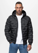 Kurtka zimowa PIT BULL pikowana z kapturem "FISK" - czarny