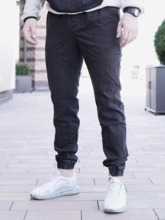 Spodnie Jeansowe Jogger Środowisko miejskie "Classic" - Marmurowe / Białe 