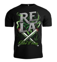 Koszulka T-shirt "RELAX Take it easy" odzież uliczna - czarna