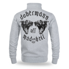 Bluza rozpinana Dobermans Aggressive "MAD AS HELL BCZ383" - szara