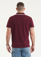 Polo Shirt PIT BULL "Pique" Stripes Regular - burgundy