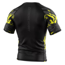 Short sleeve rashguard Extreme Hobby | BLACK PANTHER - czarny/żółty