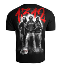 Koszulka T-shirt "1.3.1.2" odzież uliczna - czarno/czerwona