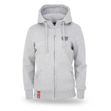 Bluza damska rozpinana z kapturem Dobermans Aggressive "LEGANCY BZD403" - szara