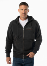 Bluza rozpinana z kapturem PIT BULL Washed "STRENGTH & RESPECT" - ciemny grafit