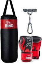 BOXING SET Ring punching bag 80x30 + boxing gloves 10 oz