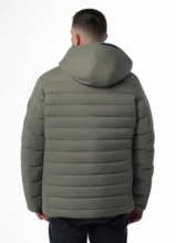 Kurtka zimowa PIT BULL pikowana z kapturem CRESTLINE - szałwiowy