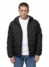 Kurtka zimowa PIT BULL pikowana z kapturem "CAMINO" - czarny