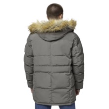 PIT BULL "FOREST" quilted parka winter jacket with hood - gray-brown