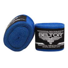 Bandaż bokserski owijki Beltor 3m elastyczny + etui - niebieski