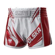  Extreme Hobby Muay Thai Shorts | POLAND ULTIMATE - White