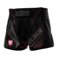  Extreme Hobby Muay Thai Shorts | POLAND ULTIMATE - Black