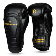 StormCloud "Havoc 2.0" Leather Boxing Gloves - Black/Gold