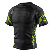 Short sleeve rashguard Extreme Hobby | BLACK PANTHER - czarny/limonka