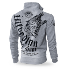 Dobermans Aggressive zip-up sweatshirt &quot;ULFHEDINN BCZ227&quot; - gray