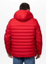 Kurtka zimowa PIT BULL pikowana z kapturem CRESTLINE - czerwony