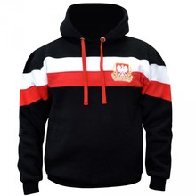 Black striped patriotic sweatshirt with hood Aquila &quot;Polska&quot;